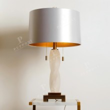 Alabaster Athena Table Lamps: Brass Modern Luxury LED Table Light for Hotel