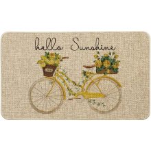 Hello Sunshine Bicycle Lemon Flower Decorative Doormat