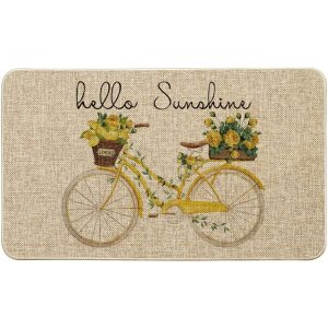 สวัสดี Sunshine Bicycle Flower Flower Decorative Doormat