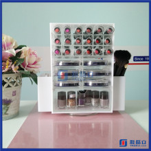 2016 Hot Sale! Lipstick Holder with Brushes and Powders Holder Spinning Acrylic Lipstick Holder