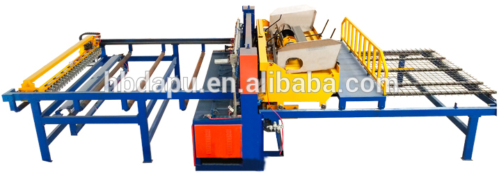 Concrete construction building foundation rebar netting machine