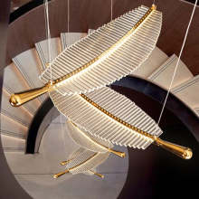 Customizable Modern LED Chandelier for Spiral Staircases