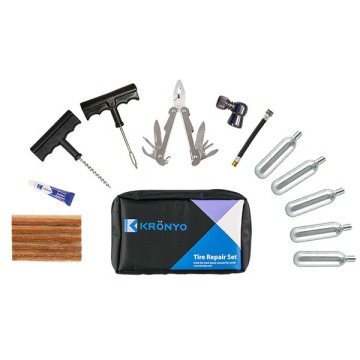 flat tyre repair kit with tire tools