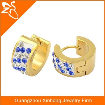 Fashion Crystal Stud Earring,Rhinestone clip -on Earring,fashion gold plated earring