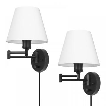 Dimbare inlooparm wandlamp plug-in muurlicht