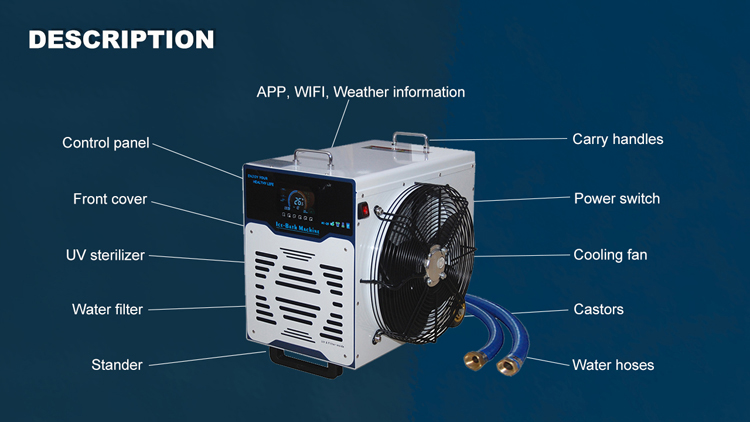 Custom-made hot selling electric ice bath hot bath cooling unit for low temperature hydrotherapy