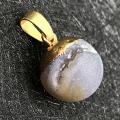 Natural opening smile agate crystal crystal sand bead stone pendant men and women DIY necklace jewelry making