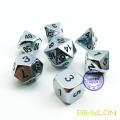 Bescon Super Shiny Gloss Silver Metal 7pcs Polyhedral Dice Set, Chrome Metal RPG Game Dice 7pcs Set