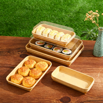 EU Compliance Kraft Paper Sushi Tray