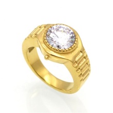 Yiwu Aceon Stainless Steel Men's Luxury Colorful CZ Stone Ring