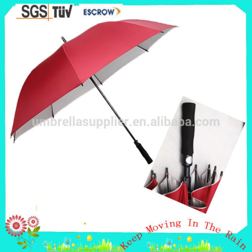 60" Large 2-person Sporting Golf Umbrella with UV coating Metal Frame Straight Umbrella