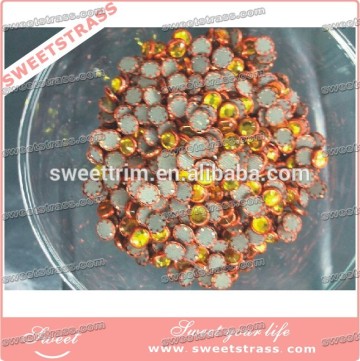 Hot fix orange Rim Rhinestones for clothing