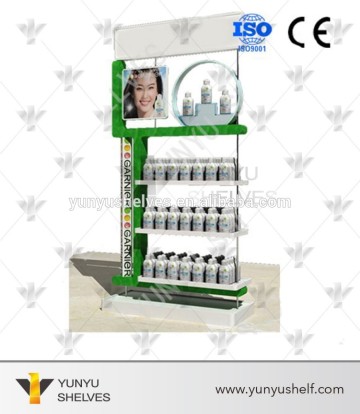 Good quality wood shampoo display stand for shampoo furniture