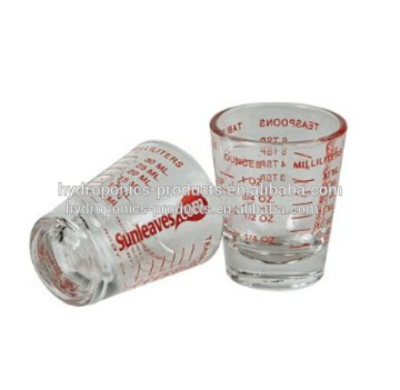 measuring shot glass, plant measuring shot glass, hydroponics