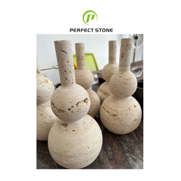 Travertine Stone Craft with Gourd Style and Customized Designs