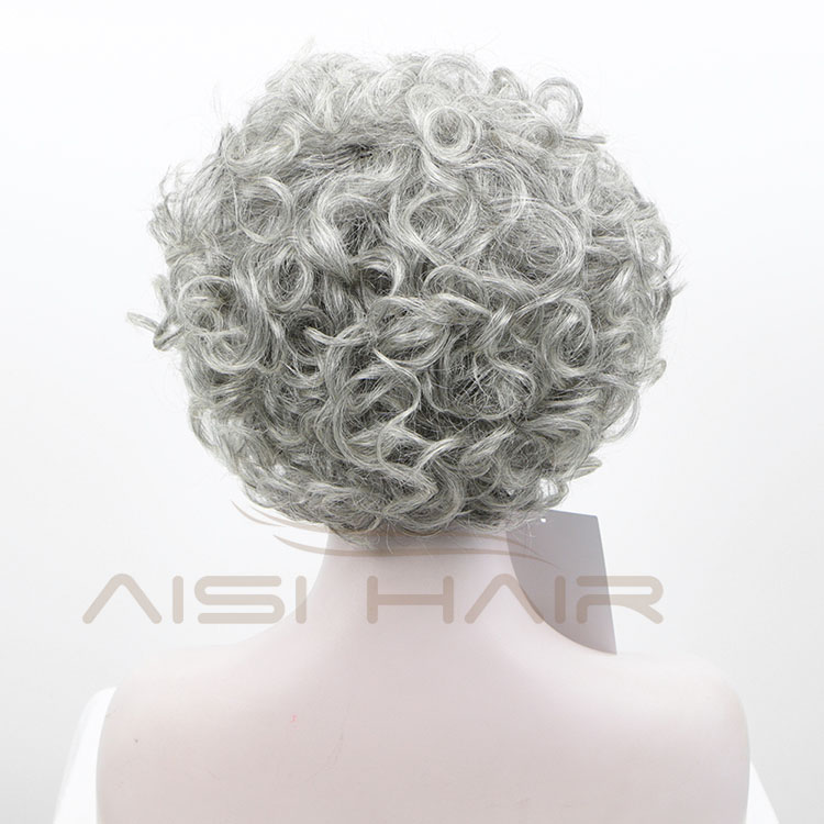 Aisi Hair Wholesale Wigs Grey Weaving Deep Curly Fluffy African 100% Human Hair Wig In Dubai