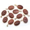 Pendentif ovale rouge Goldstone pour fabriquer un collier de bijoux 18x25 mm