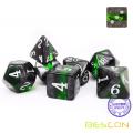 Bescon Mineral Rocks GEM VINES Juego de dados poliédrico D&amp;D de 7, juego de rol RPG Juego de dados 7pcs Juego de EMERALD