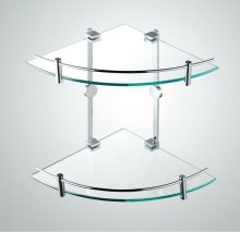 factory supply double corner glass shelf,corner glass shelf bathroom,clear glass shelf