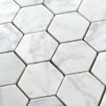 Carrara carreaux de mur de mosaïque brillant en marbre hexagonal blanc