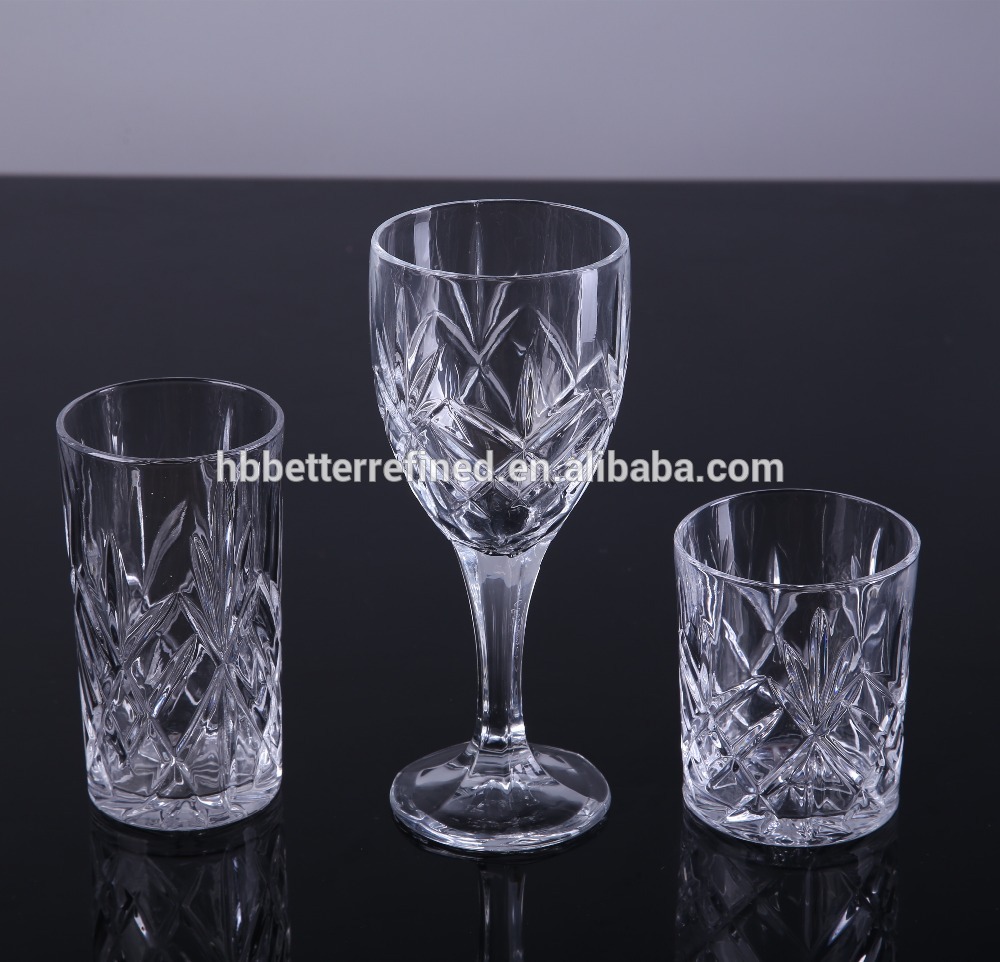 Engraved Crystal Drinking Glass Goblet And Tumbler