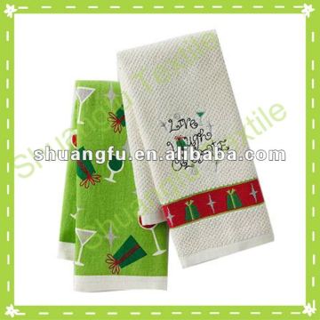 embroidered kitchen towels and printed kitchen towels