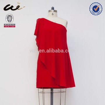 latest fashion mesh dress design short dress fashion one-shoulder dress