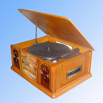 Nostalgic Turntable AM/FM Radio with CD and Side Cassette Player