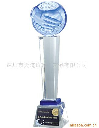 Hot-sell Crystal Liuli Trophy/Win Cooperation Trophy