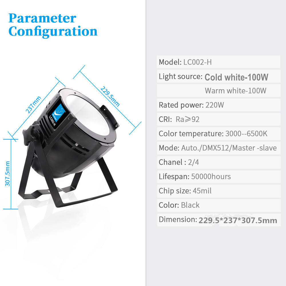 Big Dipper 200W COB 2in1 Warm 100w  +white 100w Led Par Light,Warm white Led stage light,Led studio light  LC002-H