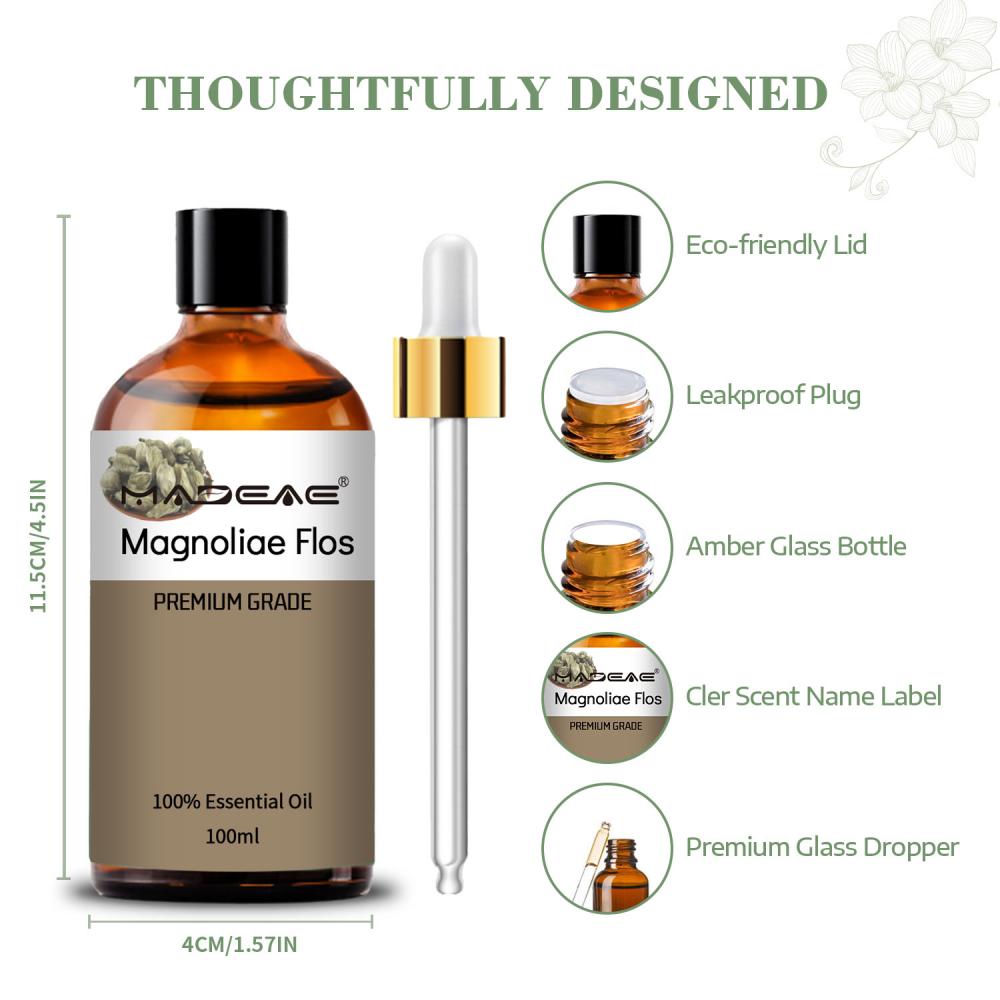 100% чистого натурального органического магнолии эфирное масло флос магнолия для парфюмерного масла