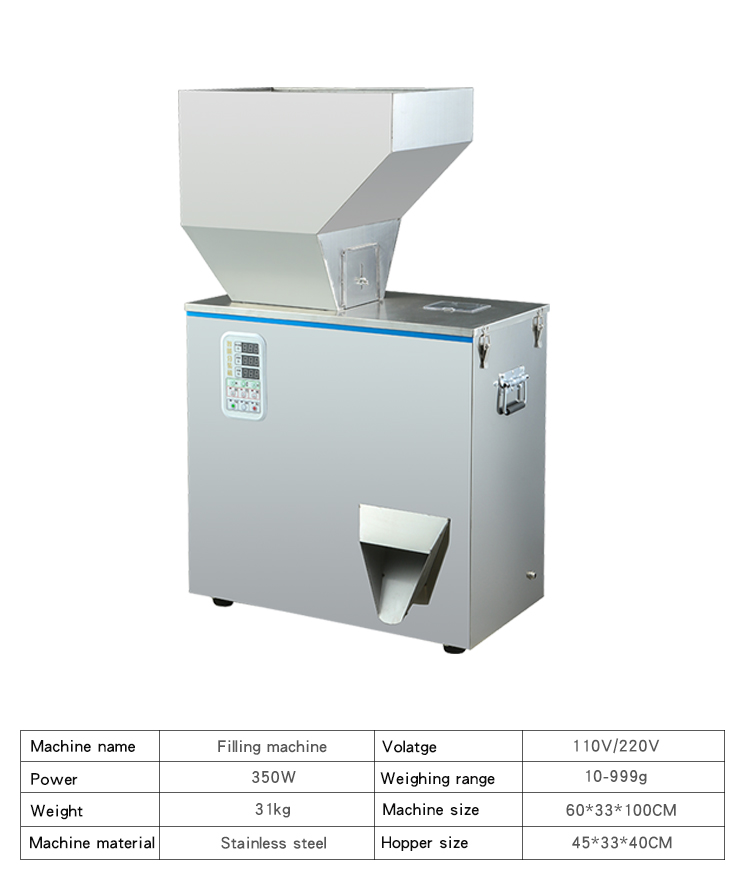 50-2000g semi automatic table top intelligent particle powder weighing filling machine