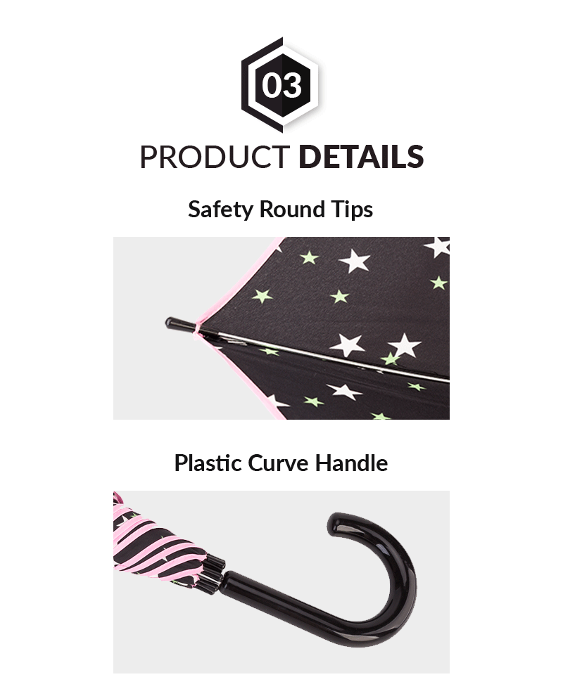 ร่มเด็ก Pyping อัตโนมัติสีชมพูเปิด Pink Pyping Auto Open Kids Umbrella