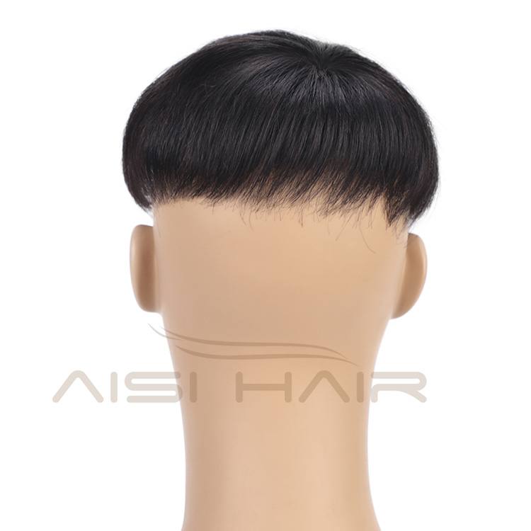 Aisi Hair Toupee Man Wig Hairpieces Lace Head Spin with Clips  Hair Replactment Human Hair Machine Made Toupee for Men