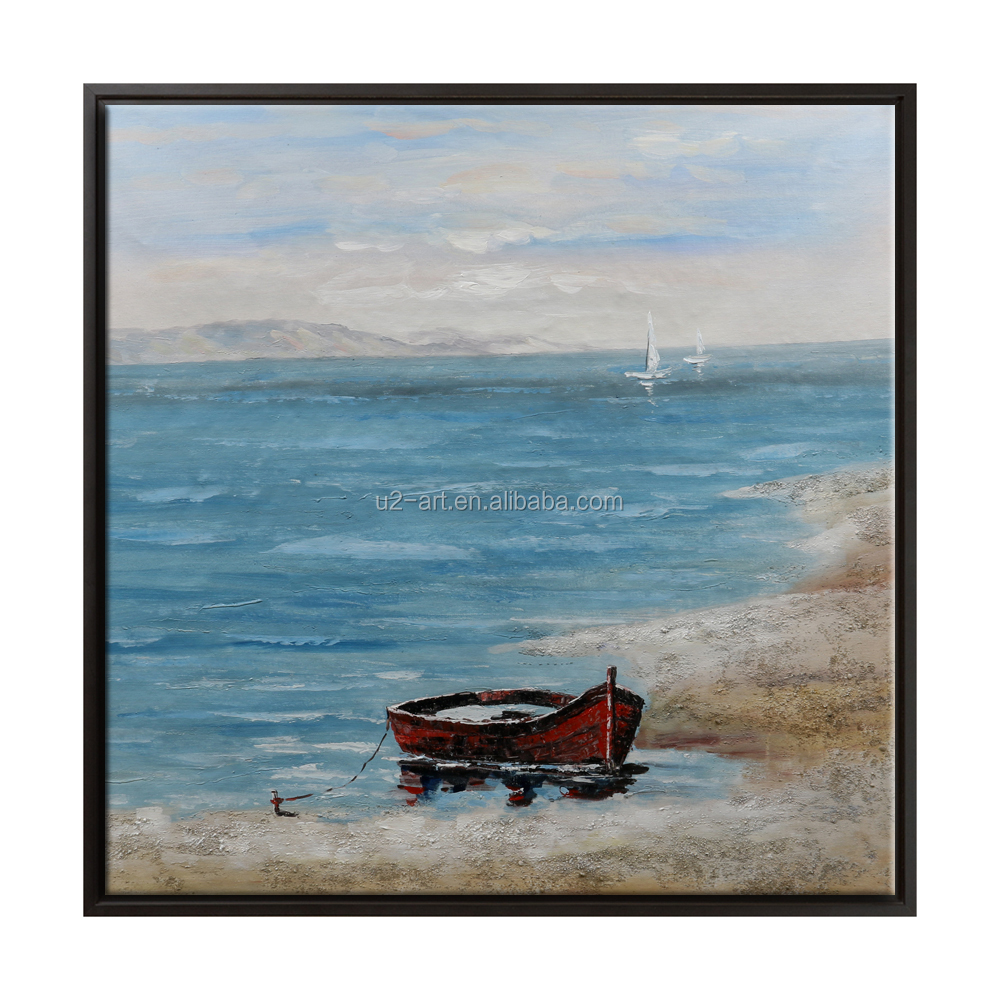 Modern Home Decor Handmade Abstract Sea View Oil Painting