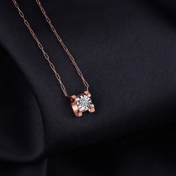 18k real gold diamond Pendant Necklace