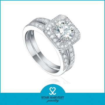 Rhodium plating cubic zircon stone 925 silver rhodium plated jewelry