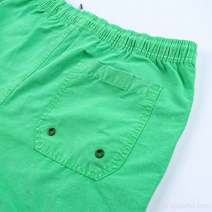 Short de bain homme vert à séchage rapide athlétique