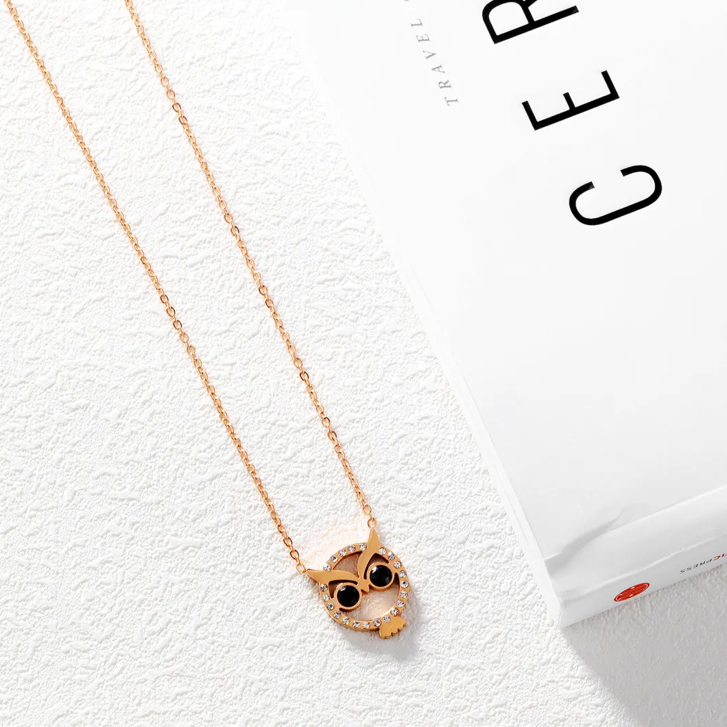 Fashion Cute Owl Stainless Steel Necklace Jewelry