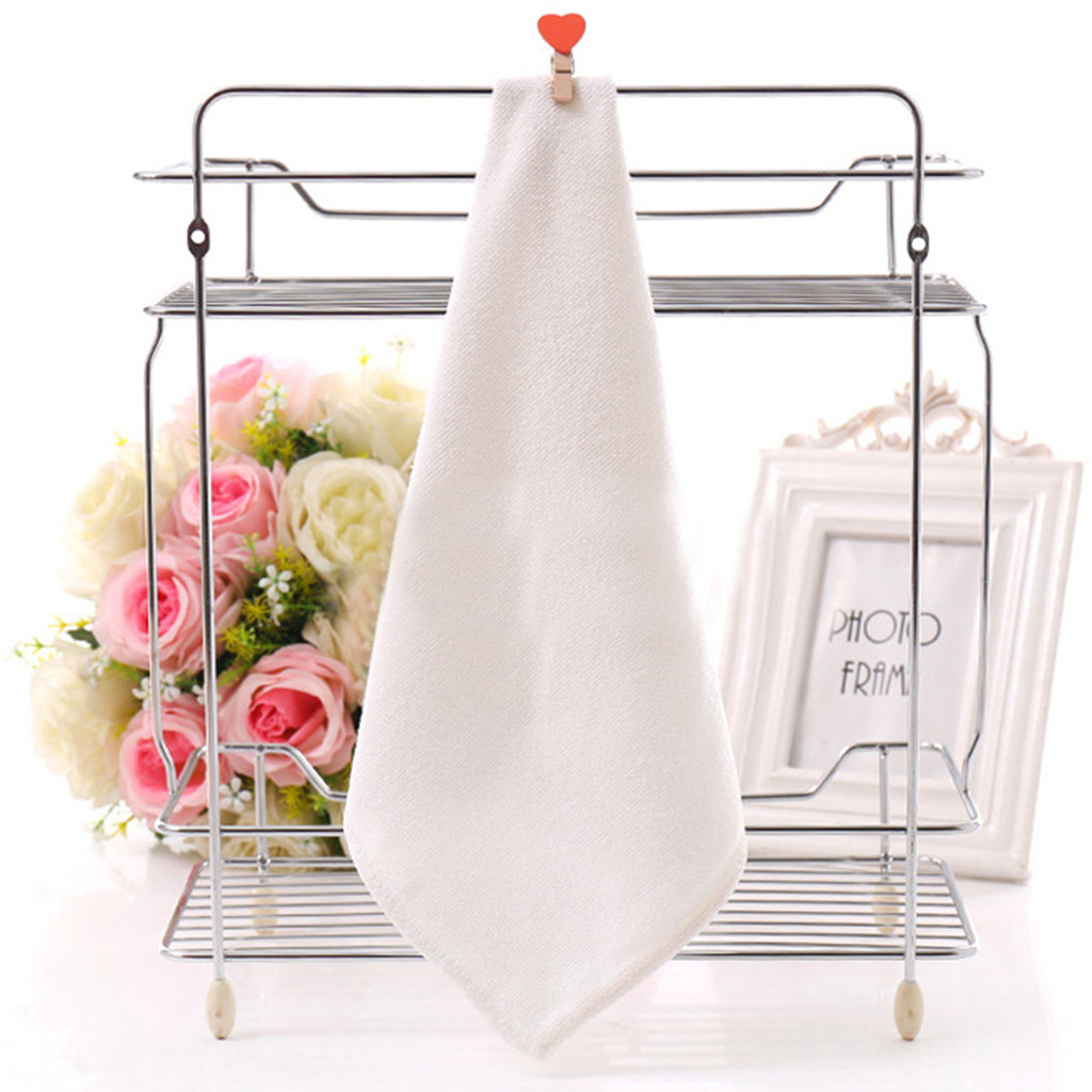 10PC White Ultra Soft Microfiber Fabric Face Hotel Bath Towel Wash Hand Portable Terry Towel Multifunctional Towel