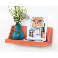 23843Rust red wooden floating shelf