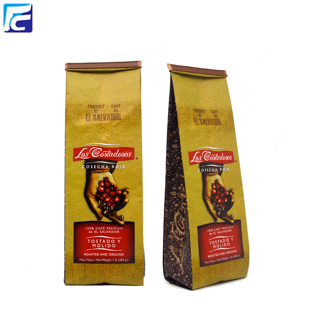 Custom Printed Matt Coffee Packaging Bags With Valve