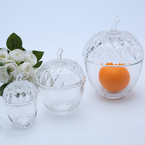 Wholesale High Transparency Glass Nut Shaped Candy Jars