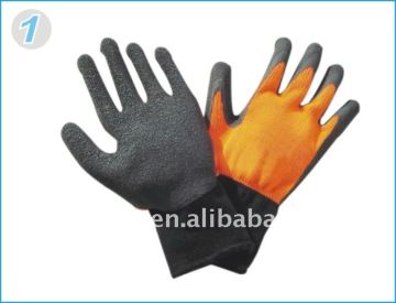 CE latex glove / acrylic brushed liner latex glove