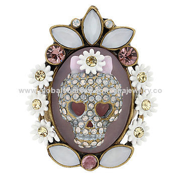 Girlie Grunge Skull Cameo Ring