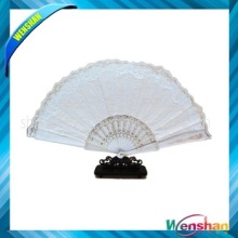 White dancing plastic ribs lace fan