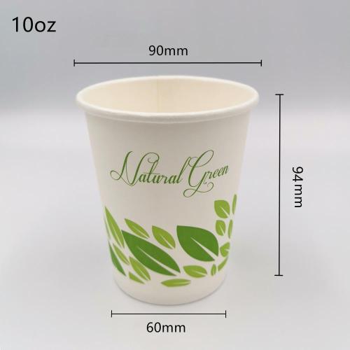 10oz Compostable Disposable Coffee Tea Paper Hot Cups