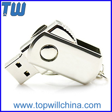 Mini Swivel Metal Pen Drives with Free Key Ring