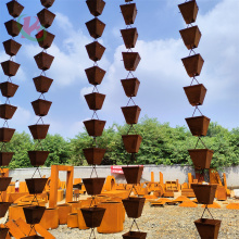 Water Rain Curtains: Enhancing Your Garden with Corten Steel Rain Chains for Aesthetic Gutter Drainage Solutions