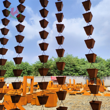 Water Rain Curtains: Enhancing Your Garden with Corten Steel Rain Chains for Aesthetic Gutter Drainage Solutions